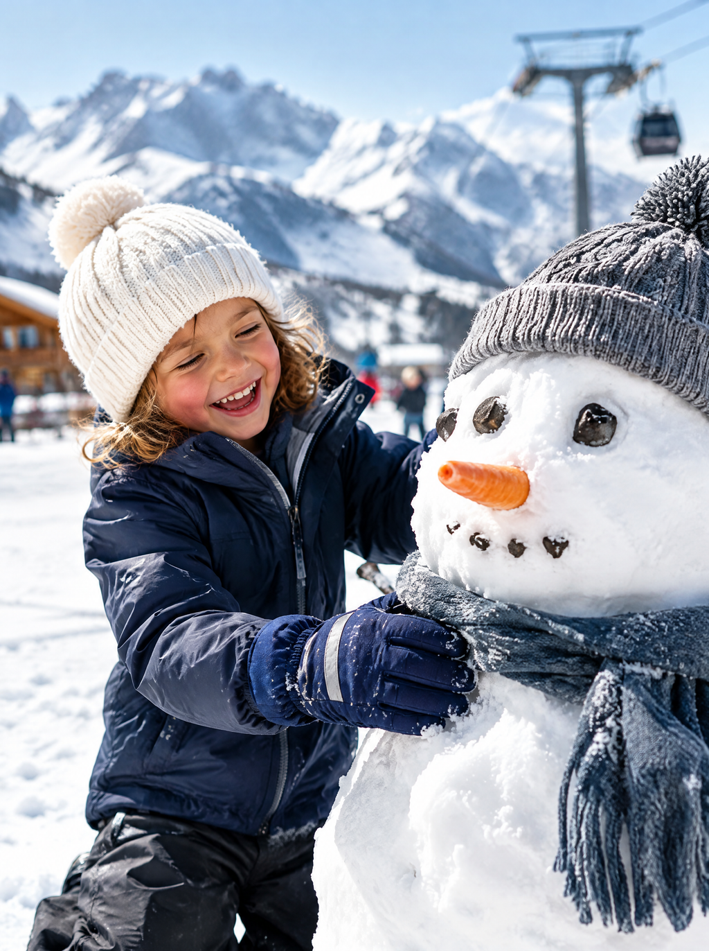 Gants de ski enfant imperméables SNOWKID en situation
