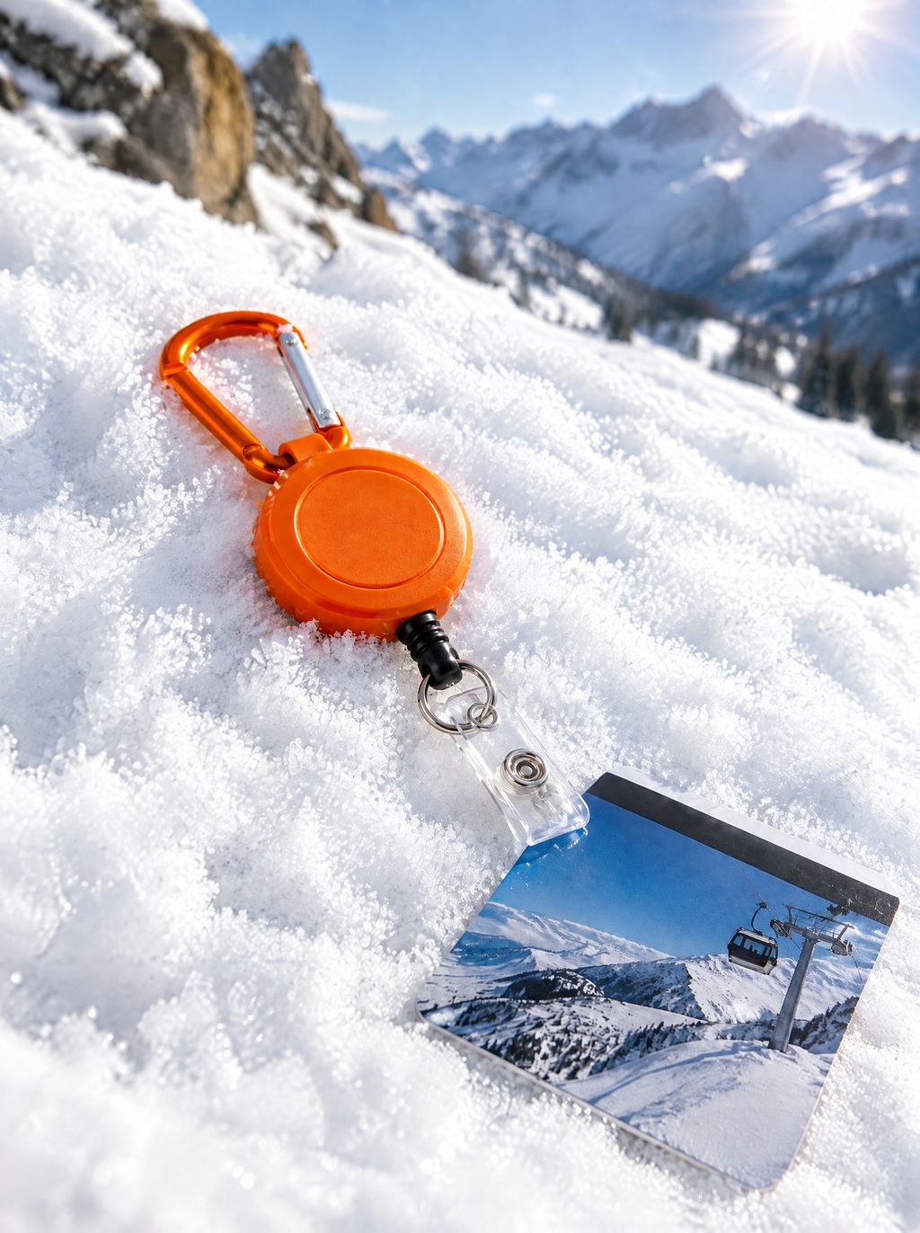 Porte-forfait enrouleur YOYO – Orange
