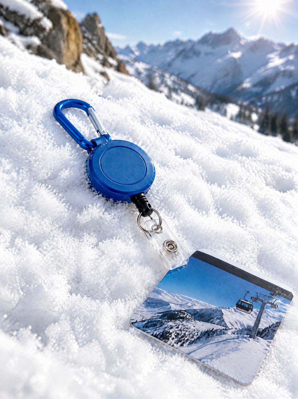 Porte-forfait enrouleur YOYO – Bleu