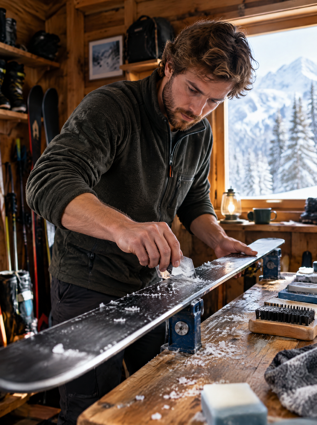 Kit de fartage skis et snowboard WAXPRO en situation