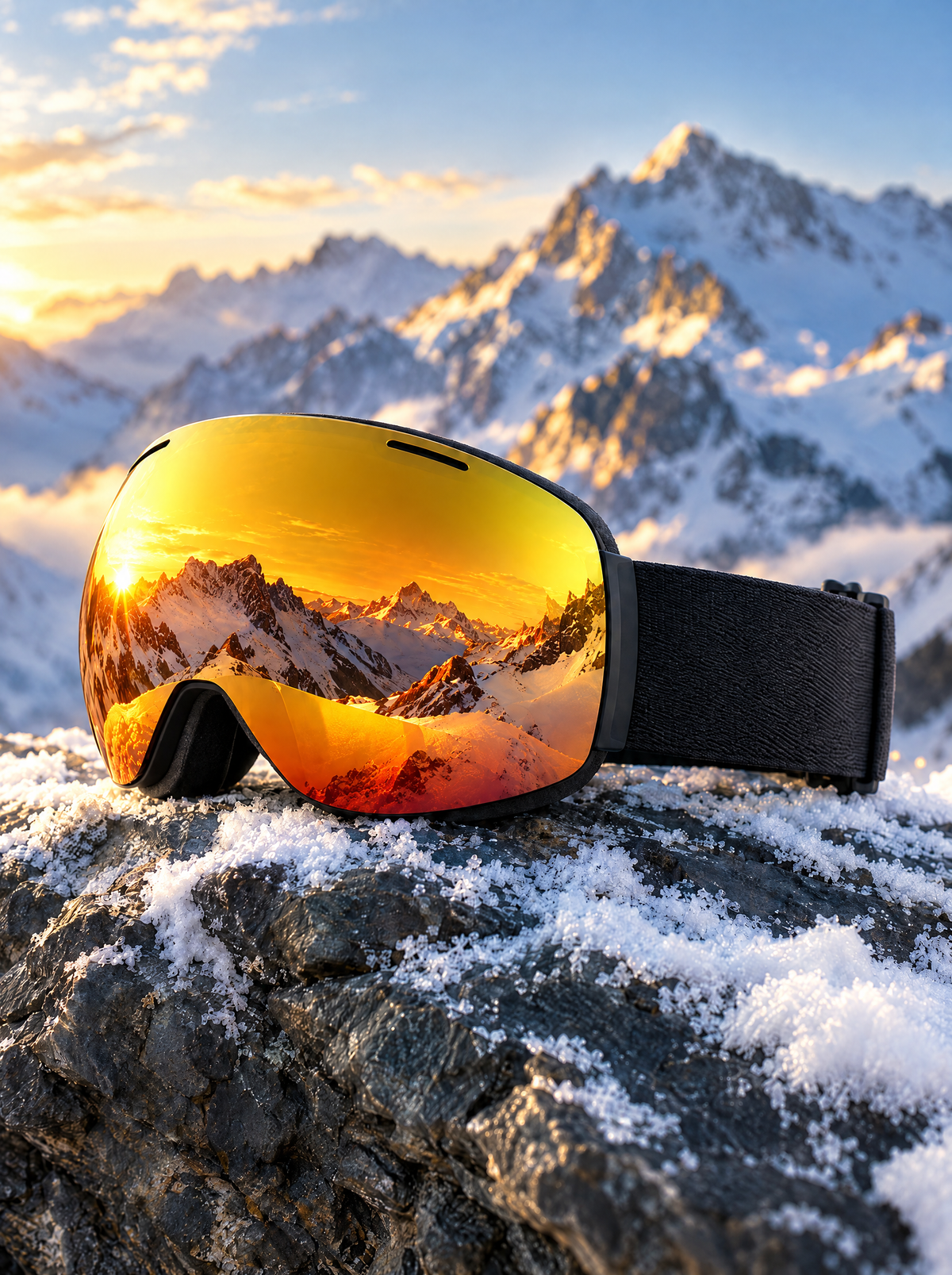 Masque de ski magnétique VISION – écran Or Soleil