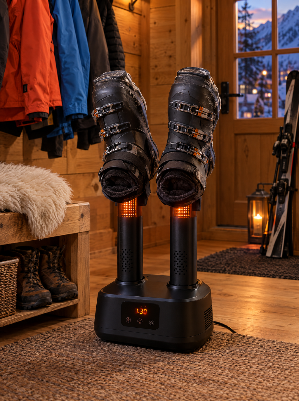 Sèche-chaussures électrique DRYBOOT avec chaussures de ski