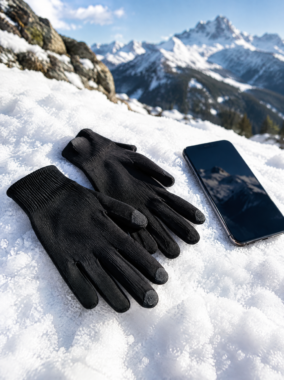 Sous-gants thermiques tactiles LAYER – photo produit